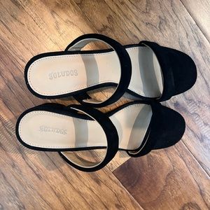Soludos Ines Heel in black suede